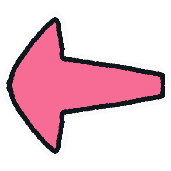a flared pink arrow pointing left